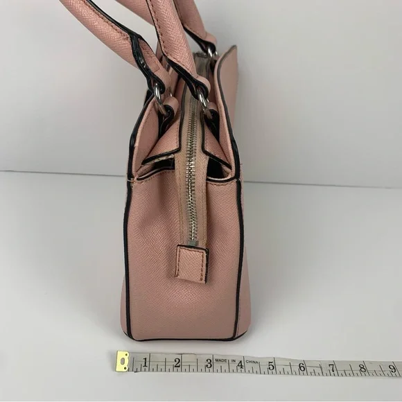 Guess Handbag Y2k Salmon Pink Double Handle Tote Satchel Bag PVC Purse - Picture 5 of 16